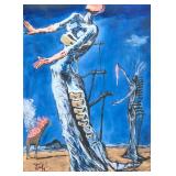 Salvador Dali 1904-1989 Spain Tempera Certificate