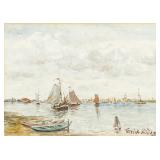 Terrick Williams 1860-1936 UK Watercolor Harbor