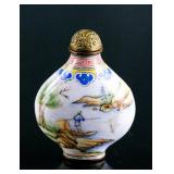 Chinese Famille Rose Bronze Snuff Bottle Qianlong