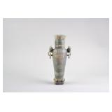 Chinese Hetian White Jade Carved Slender Vase