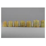 Set of 7 Pieces Chinese Carved Jade Bells Ming