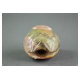 Chinese Green Jade Carved Turtle Shell Toggle