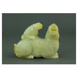 Chinese White Jade Stone Carved Animal