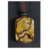 Chinese Three Colour Jadeite Carved Pendant