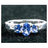 0.90ct Tanzanite & 0.12ct Topaz Ring CRV $600