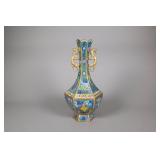 Chinese Bronze Cloisonne Hexagon Vase Qianlong