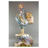 Chinese Cloisonne Enamel Bronze Rooster Statue