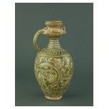 Song Style Green Celadon Carved Porcelain Ewer