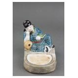 Chinese Republic Porcelain Ink Pot Zeng Longsheng