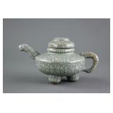 Chinese Song Style Crackle Glaze Porcelain Teapot