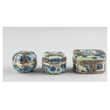 3 Assorted Chinese Blue and White Porcelain Teapot