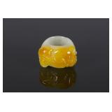 Chinese Carved White & Yellow Jadeite Ring