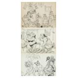 3pc Pencil on Board Signed Steve Mass