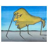 Fül Acrylic on Canvas Dali Style Surrealistic Face