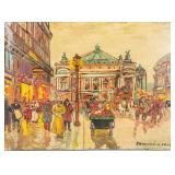 Edouard Cortes French 1882-1969 OOC City Scene