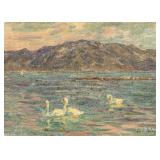 Henri Duhem Oil on Board Landscape ca. July 1911