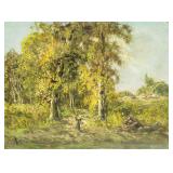Oil on Canvas Landscape Signed Rollet 20th Century