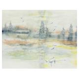 Marjorie Pigott Canadian 1904-1990 Watercolor Lake