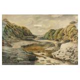 Russian Watercolor Landscape 20th Century