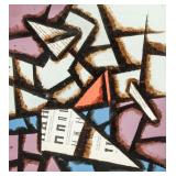 Tonoba Mixed Media on Board Abstract Composition