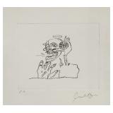 Jean-Michel Basquiat 1960-1988 US Linocut Signed