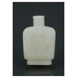 19th C. Chinese White Jade Carved Snuff Bottle