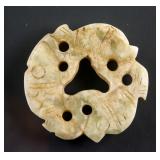 Chinese Green Hardstone Carved Triple Fish Pendant