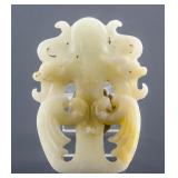 Chinese White Hardstone Dancing Lady Pendant