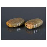 Pair of Chinese Green Jade Pendants
