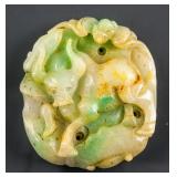 Burma Green and Brown Jadeite Buffalo Pendant