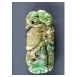 Burma Green Jadeite Carved Happiness Pendant