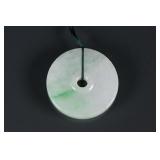Chinese Green Jadeite Bi Pendent