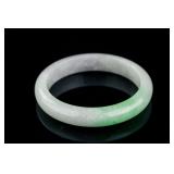 Burma Green Jadeite Carved Bangle