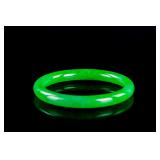 Imperial Burma Green Jadeite Carved Bangle