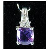 0.60ct Amethyst & Diamond Pendant CRV $531