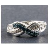0.26ct Blue & 0.18ct White Diamond Ring CRV $1046
