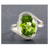 5.12ct Peridot & Crystal Cocktail Ring CRV $612