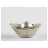 Chinese Silver Boat Money Da Qing Ku Yin Mark