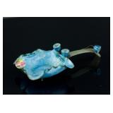 Chinese Lotus Bronze Tray with Jade Handle