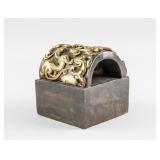Chinese Gilt Bronze Dragon Seal Wu Fu Wu Dai Tang