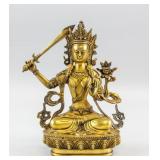 Chinese Bronze Manjushri Bodhisattva Statue