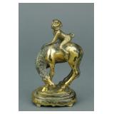 Chinese Gilt Bronze Monkey on Horse w/ Stand