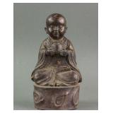 Chinese Gilt Bronze Young Monk Statue