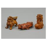19th Century Three (3) Japanese Boxwood Netsuke