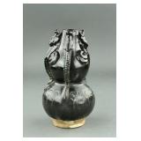 Chinese Black Glazed Dragon Porcelain Vase