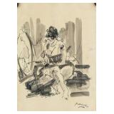 JULES PASCIN Bulgarian-American 1885-1930 Ink