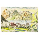 JOSEPH MEIERHANS US Swiss 1890-1981 WC on Paper