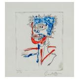 JEAN-MICHEL BASQUIAT US 1960-1988 Linocut Portrait