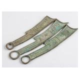 400-220 BC Chinese Qi State Knife Money 3 Assorted