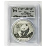 2012 Chinese 10 Dollar Panda Silver Coin PCGS MS70